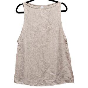 Musera Beige Sleeveless Tank Top With Side Slits Size Small